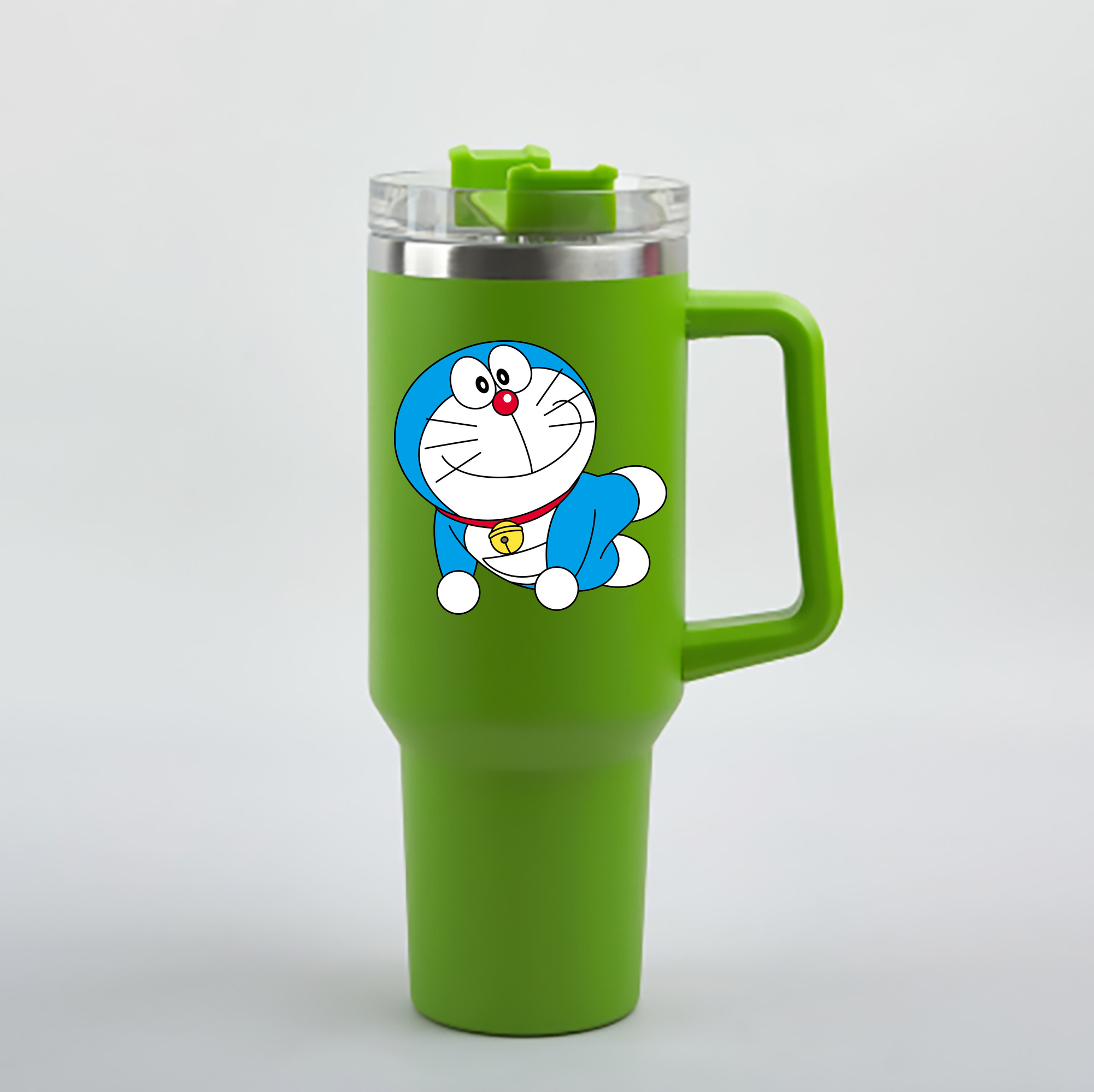 （画像用） ドラえもん Doraemon 1200mL車用タンブラー - クリスタルステッカー（プラスチックストロー付き）